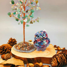 Load image into Gallery viewer, Natural Crystal Gravel Epoxy Owl Ornament
