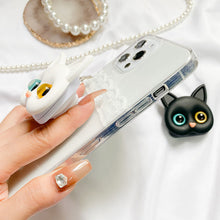 Load image into Gallery viewer, 3D Cute Kitten Phone Holder with mini Mirror
