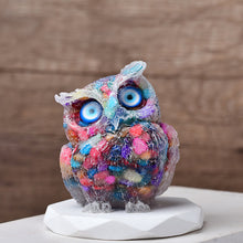 Load image into Gallery viewer, Natural Crystal Gravel Epoxy Owl Ornament
