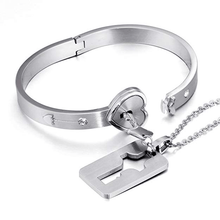 Load image into Gallery viewer, Heart Lock Bracelet &amp; Necklace
