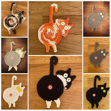 Load image into Gallery viewer, 🐱Funny Cat Butt Coasters Cat Butt Cup Mat Knitted Gift for Cat Fans
