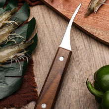 Load image into Gallery viewer, Stainless steel shrimp tool with wooden handle
