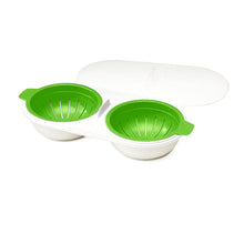 Load image into Gallery viewer, Microwave Egg Poacher Food Grade, 2-Cup Portable Egg Cooker
