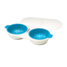 Load image into Gallery viewer, Microwave Egg Poacher Food Grade, 2-Cup Portable Egg Cooker
