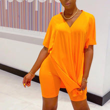 Load image into Gallery viewer, V-neck Batwing Sleeve Top &amp; Short Set
