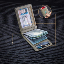 Load image into Gallery viewer, Genuine Leather Anti-theft Swipe Card Holder
