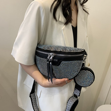 Load image into Gallery viewer, Fashion Rhinestone PU Leather Waist Bag
