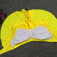 Load image into Gallery viewer, Double ruffled ruffled shoulder swimsuit
