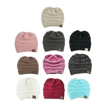 Load image into Gallery viewer, Soft Knit Ponytail Beanie
