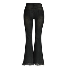 Load image into Gallery viewer, Denim High-waist Ripped Trousers
