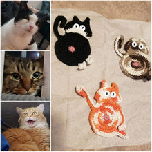 Load image into Gallery viewer, 🐱Funny Cat Butt Coasters Cat Butt Cup Mat Knitted Gift for Cat Fans
