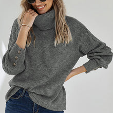 Load image into Gallery viewer, Solid Color Stand Collar Sweater
