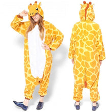 Load image into Gallery viewer, Animal cartoon warm hooded pajamas onesie
