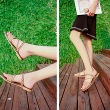 Load image into Gallery viewer, Seaside Flat Bottom Sandals Flower Elastic Sandals
