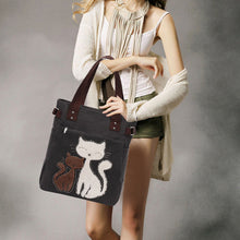 Load image into Gallery viewer, Large Capacity Cat Printing Canvas Shoulder Bag

