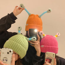 Load image into Gallery viewer, Winter Parent-Child Cute Glowing Little Monster Knit Hat
