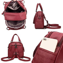 Load image into Gallery viewer, Fashion Leather Multipurpose Backpack Shoulder Handbag
