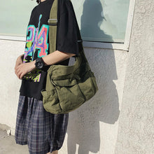 Load image into Gallery viewer, Canvas Solid Color Messenger Bag
