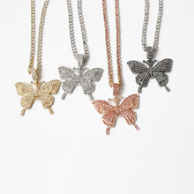 Load image into Gallery viewer, Crystal Pave Butterfly Pendant Necklace
