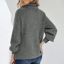 Load image into Gallery viewer, Solid Color Stand Collar Sweater
