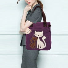 Load image into Gallery viewer, Large Capacity Cat Printing Canvas Shoulder Bag
