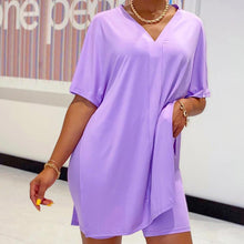 Load image into Gallery viewer, V-neck Batwing Sleeve Top &amp; Short Set
