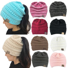Load image into Gallery viewer, Soft Knit Ponytail Beanie
