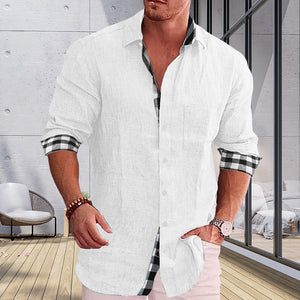 Gentleman Paneled Casual Buttons Pocket Blouse