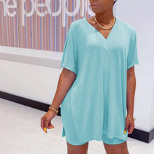 Load image into Gallery viewer, V-neck Batwing Sleeve Top &amp; Short Set
