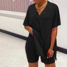Load image into Gallery viewer, V-neck Batwing Sleeve Top &amp; Short Set
