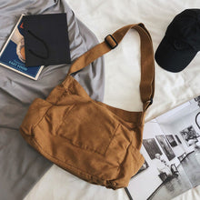 Load image into Gallery viewer, Canvas Solid Color Messenger Bag
