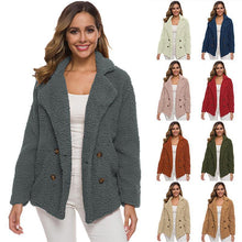 Load image into Gallery viewer, Warm Plush Coat Lapel Jacket
