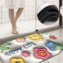 Load image into Gallery viewer, 3D flower soft diatom mud absorbent floor mat
