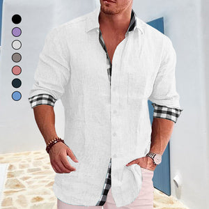 Gentleman Paneled Casual Buttons Pocket Blouse