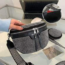 Load image into Gallery viewer, Fashion Rhinestone PU Leather Waist Bag

