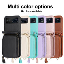 Load image into Gallery viewer, Leather Zipper Card Holder for Samsung Galaxy Z Flip3/4/5
