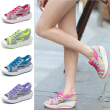 Load image into Gallery viewer, Breathable Platform Sandals with Wedge Heel
