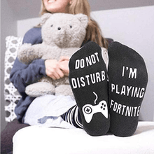 Load image into Gallery viewer, Do Not Disturb I'm Playing Fortnite Funny Cotton Socks, 1 Pair
