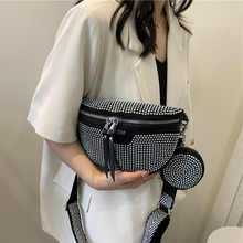 Load image into Gallery viewer, Fashion Rhinestone PU Leather Waist Bag
