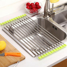 Load image into Gallery viewer, Stainless Steel Roll Up Dish Drying Rack, Foldable
