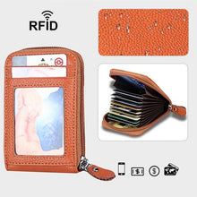 Load image into Gallery viewer, RFID Anti-theft Brushed Leather Organ Card Holder
