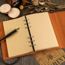 Load image into Gallery viewer, Vintage PU Leather Blank Kraft Bullet Journal
