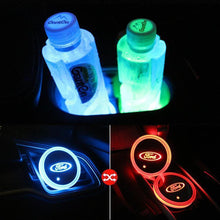 Load image into Gallery viewer, 7 Colors Led Changing USB Charging Car Logo Cup Lights up Holder

