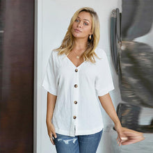 Load image into Gallery viewer, V-neck Short sleeve Loose Shirts
