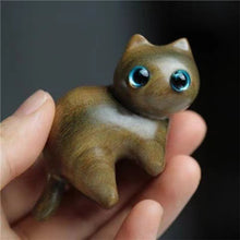 Load image into Gallery viewer, Handmade Wood Carved Cats Decoration
