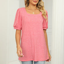 Load image into Gallery viewer, Square Neck T-shirt with Puff Sleeves
