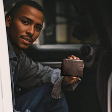 Load image into Gallery viewer, Genuine Leather Anti-theft Swipe Card Holder
