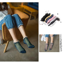 Load image into Gallery viewer, Harajuku Vintage Glitter Silver Women's socks
