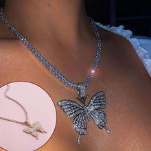 Load image into Gallery viewer, Crystal Pave Butterfly Pendant Necklace
