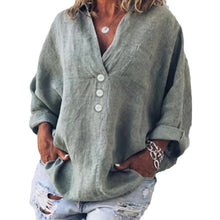 Load image into Gallery viewer, Cotton Linen Lapel Loose Shirt
